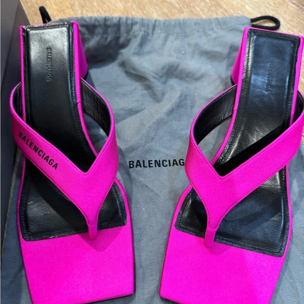 Balenciaga Fuchsia Strappy Heels - Picture 2 of 7